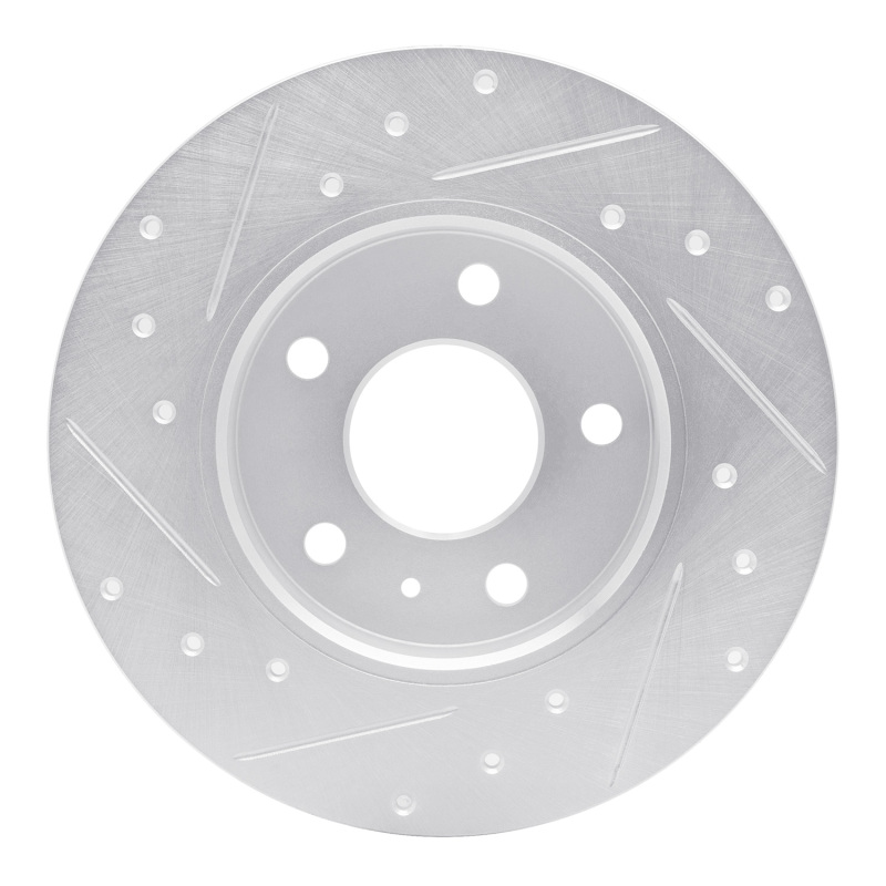 Chevrolet Zafira Brake Rotor (1) - Rear Right - R1 Concepts - Drilled & Slotted - Silver - `02-`08